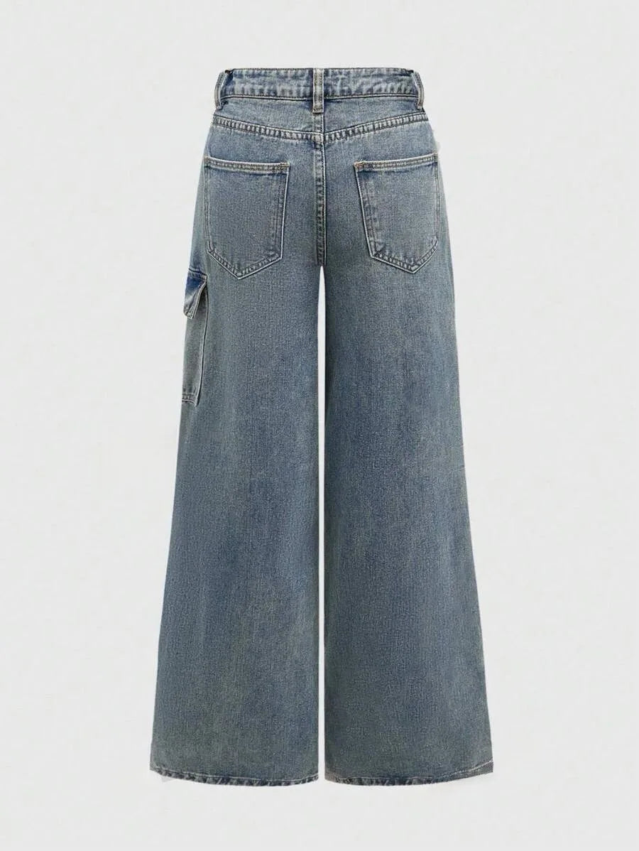 Doortje | Wide leg jeans met strikdetails