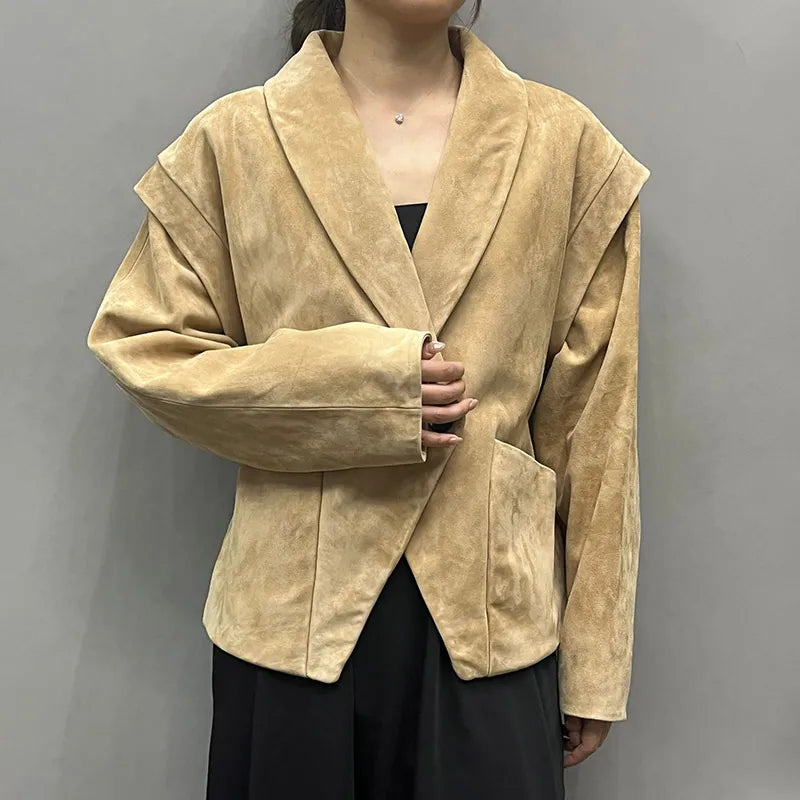 Fiene | Suède-Look Leren Blazer