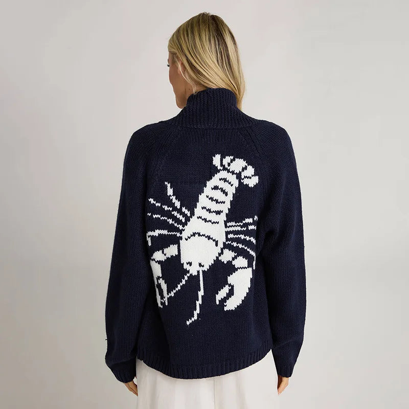 Fenna | Gebreide Cardigan met Kreeftmotief