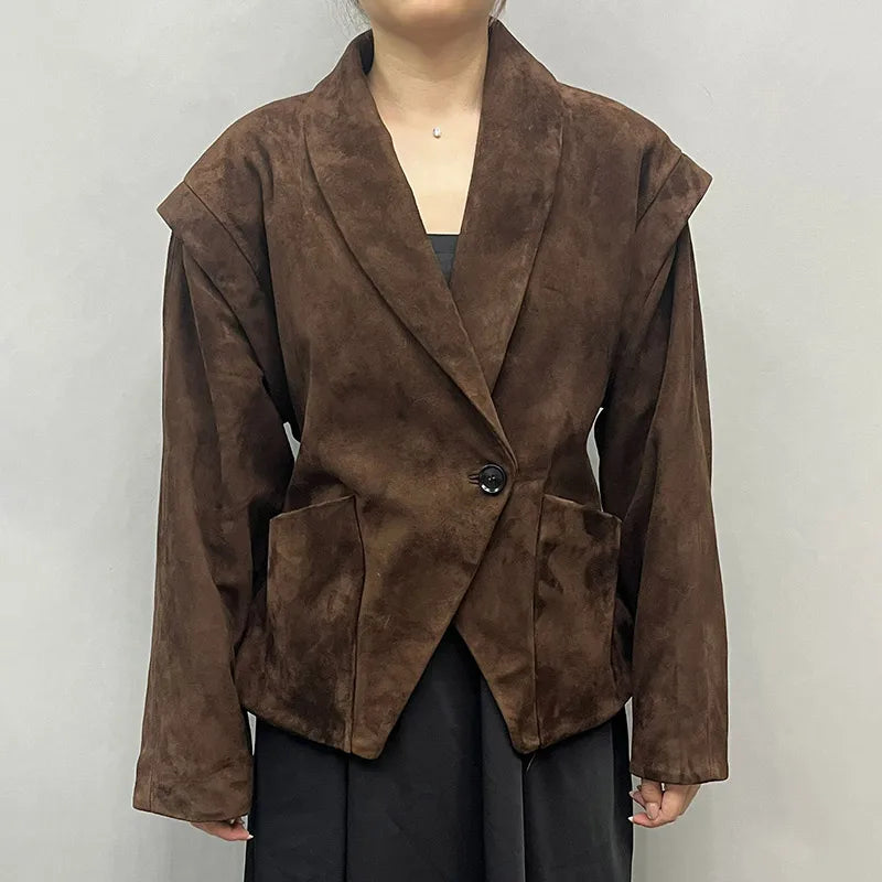 Fiene | Suède-Look Leren Blazer