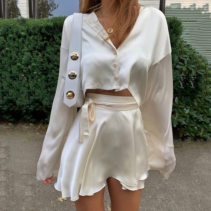 Marina | Satijnen rok set