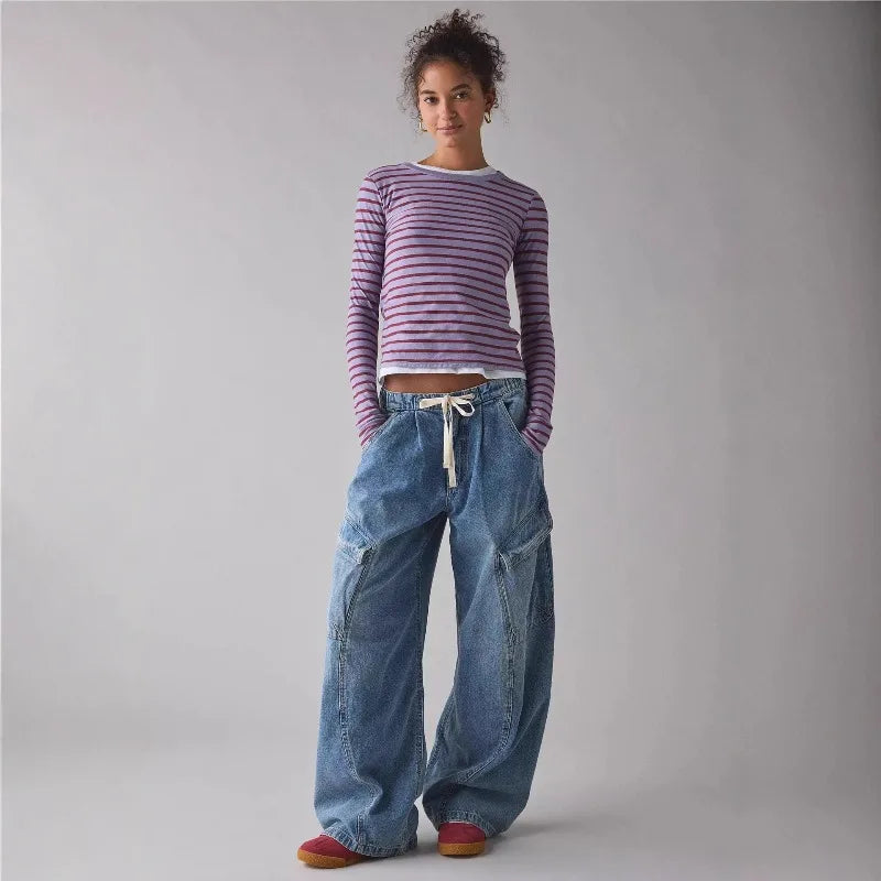 Vera | Baggy Cargo Jeans met Trekkoord