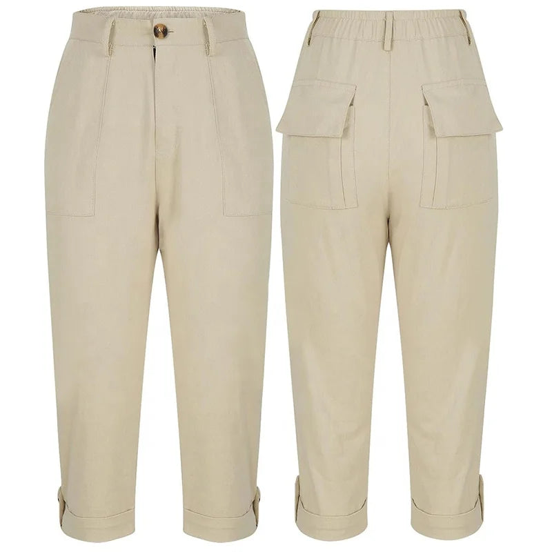 Emma | Dames 3/4 cargobroek met meerdere zakken