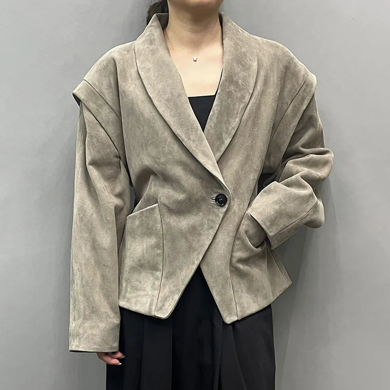 Fiene | Suède-Look Leren Blazer