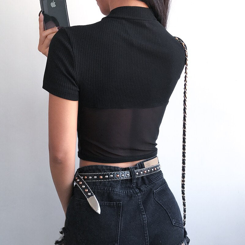 Moira | Mesh Crop Top