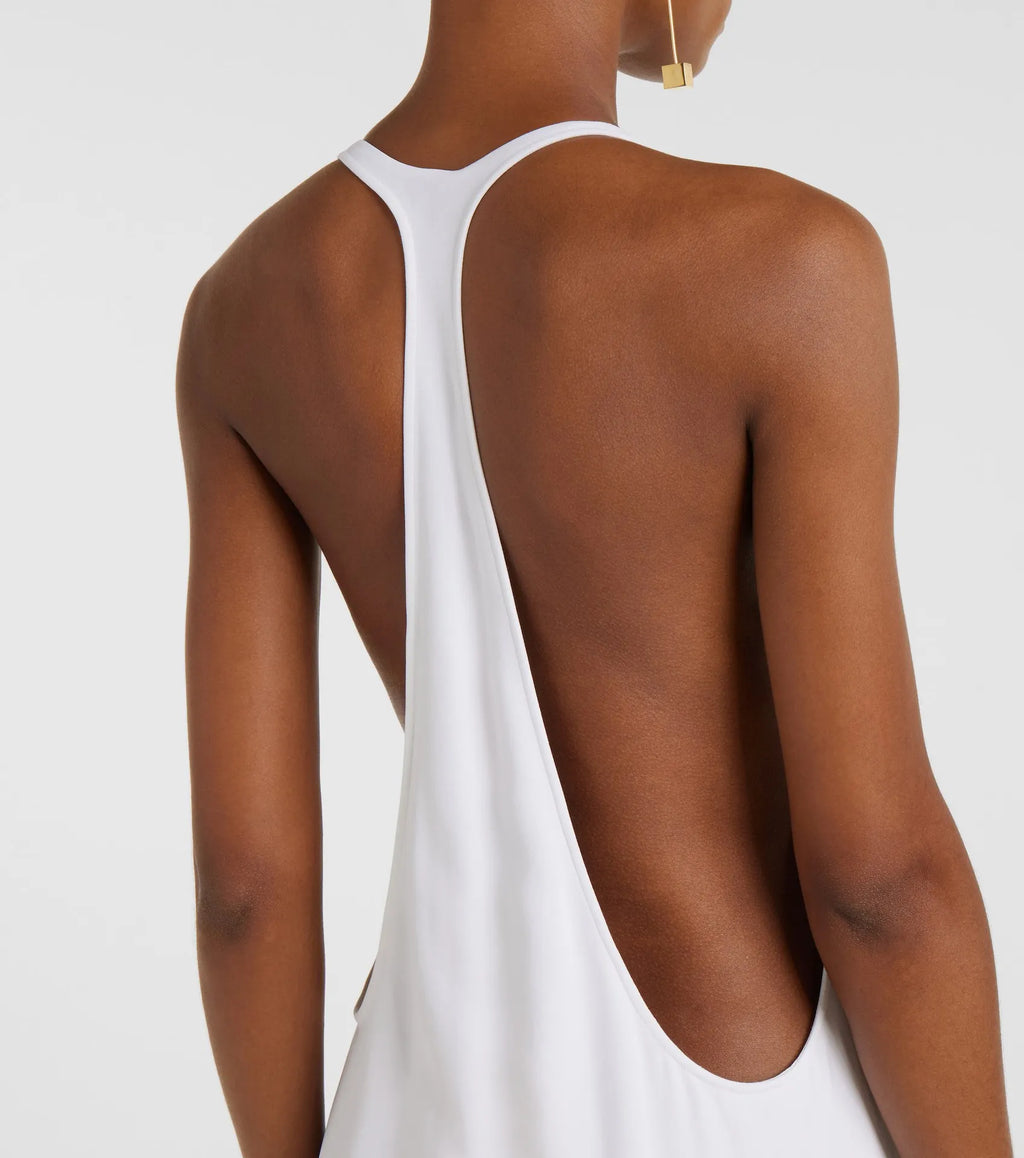 Emelie | Chique Witte Rugloze Halter Zomerjurk
