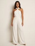 Amélie | Elegante halter jumpsuit met wijde pijpen