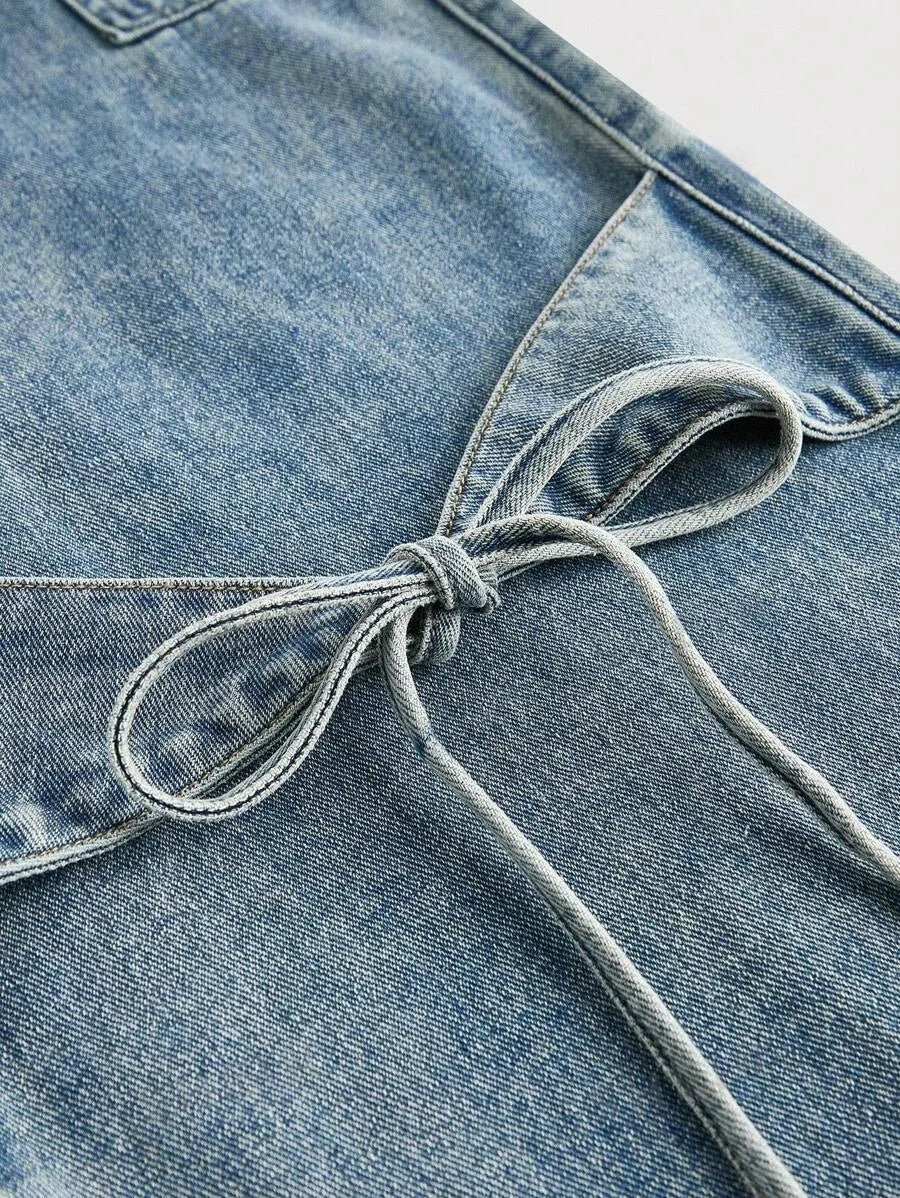 Doortje | Wide leg jeans met strikdetails