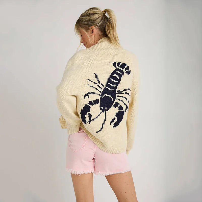 Fenna | Gebreide Cardigan met Kreeftmotief