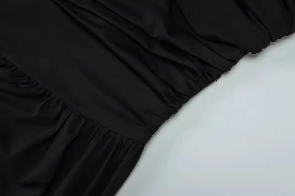 Aurélie | Maxi Jurk met Eén Schouder en Plissé Rok