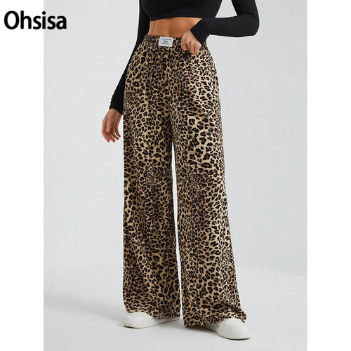 Amber | Luipaardprint Broek met Hoge Taille