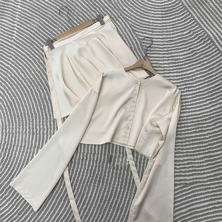 Marina | Satijnen rok set