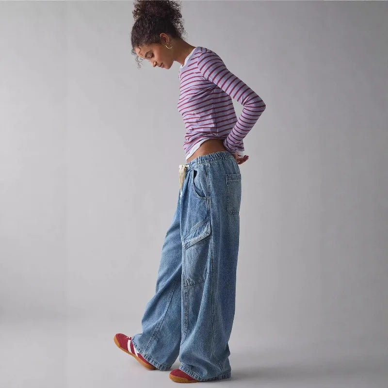 Vera | Baggy Cargo Jeans met Trekkoord