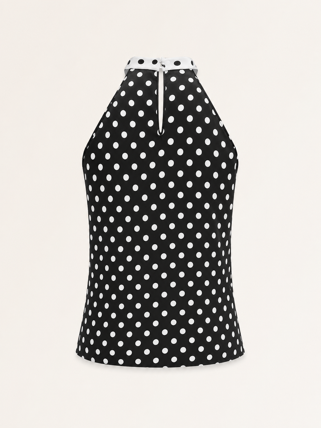 Sophie | Halter top met Stippenprint en Strikdetail