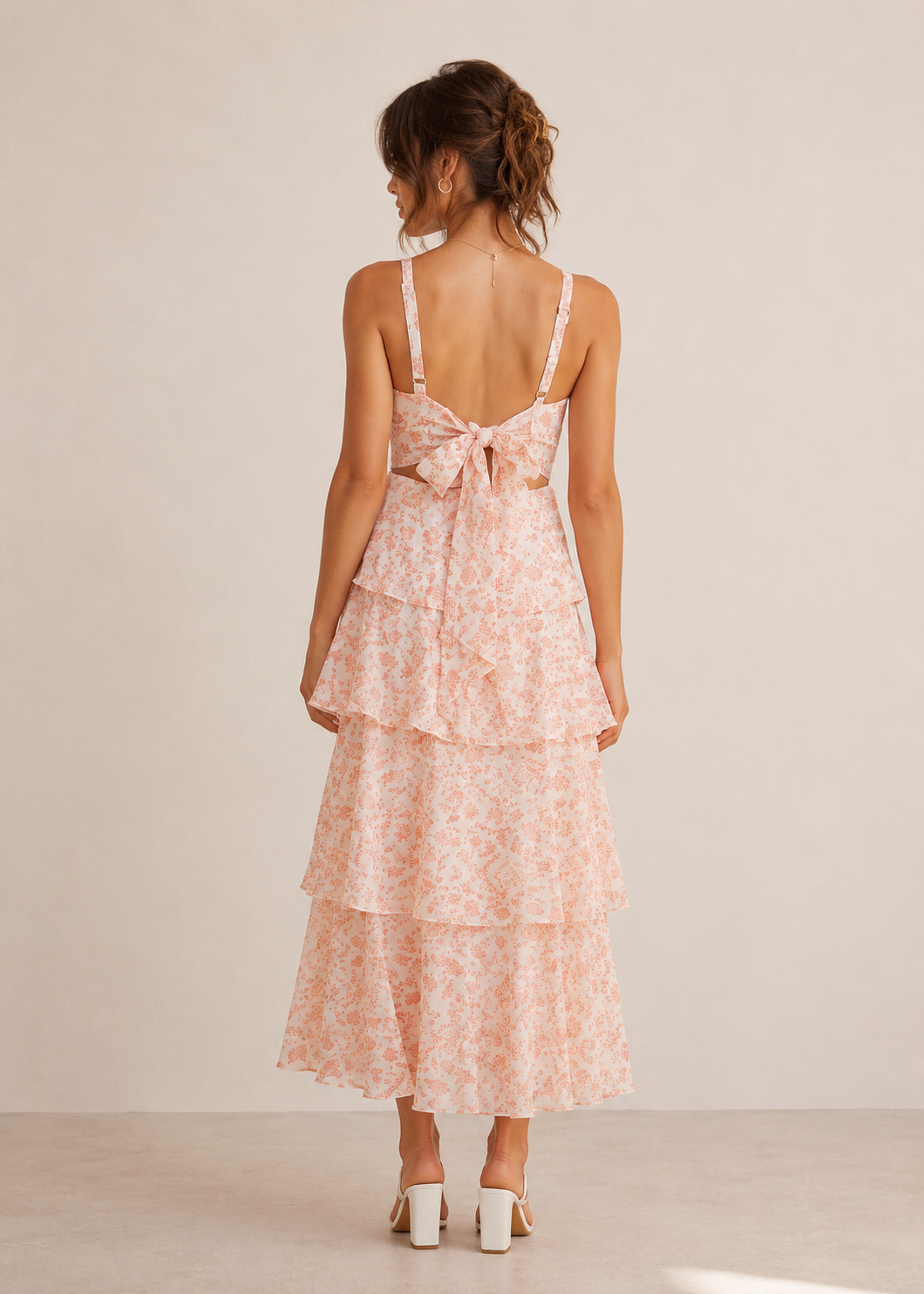 Charlotte | Midi Jurk met Bloemenprint en Pofmouwen