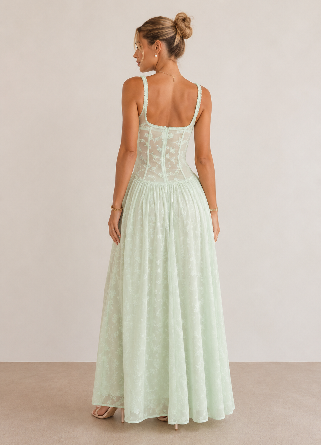 Avi | Maxi Jurk met Transparante Details