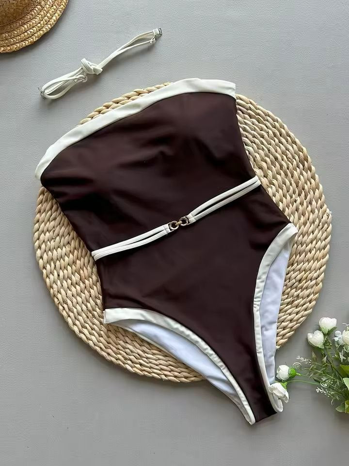 Julia | Strapless badpak met contrastdetails