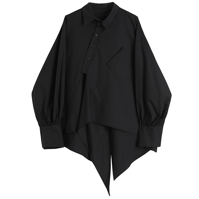 Noa | Blouse met asymmetrische zoom