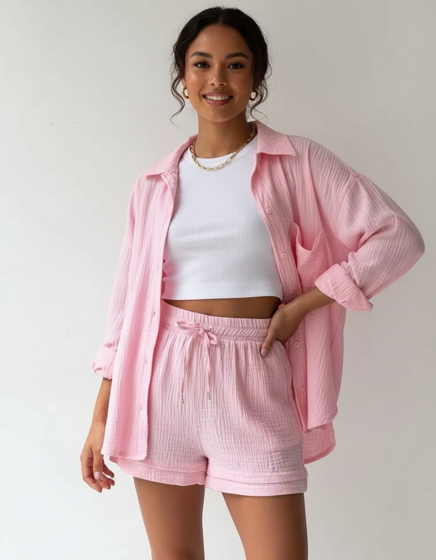 Capri | Luchtige lounge set met korte broek