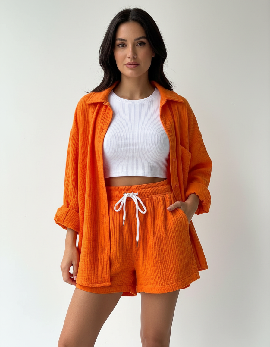 Capri | Luchtige lounge set met korte broek