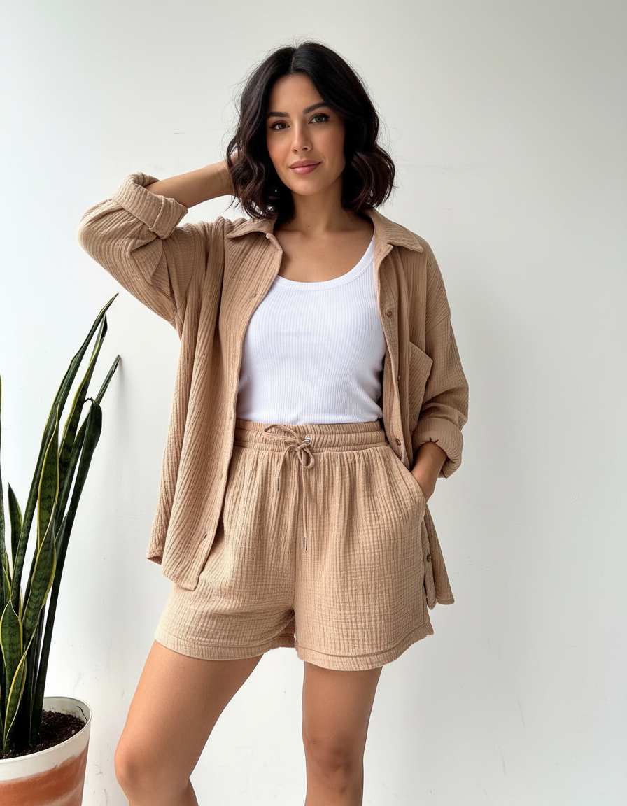 Capri | Luchtige lounge set met korte broek