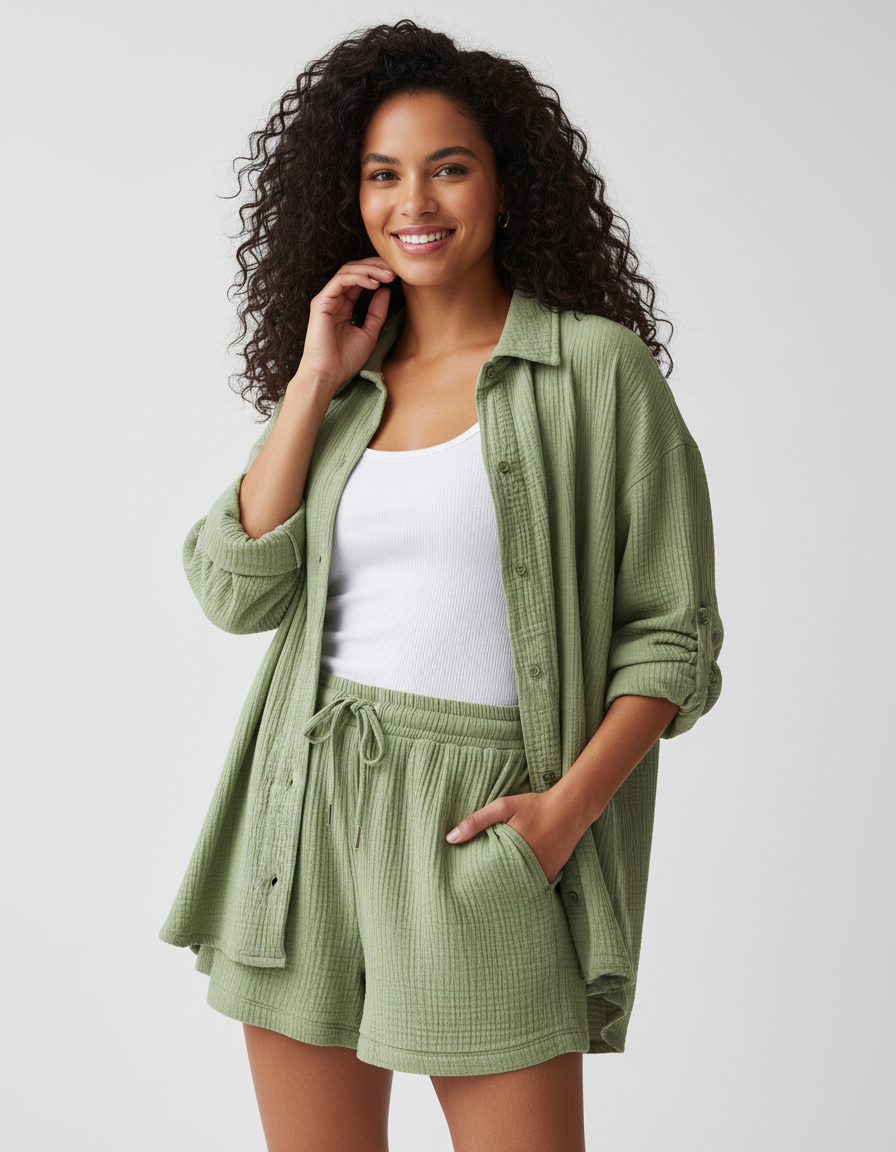 Capri | Luchtige lounge set met korte broek