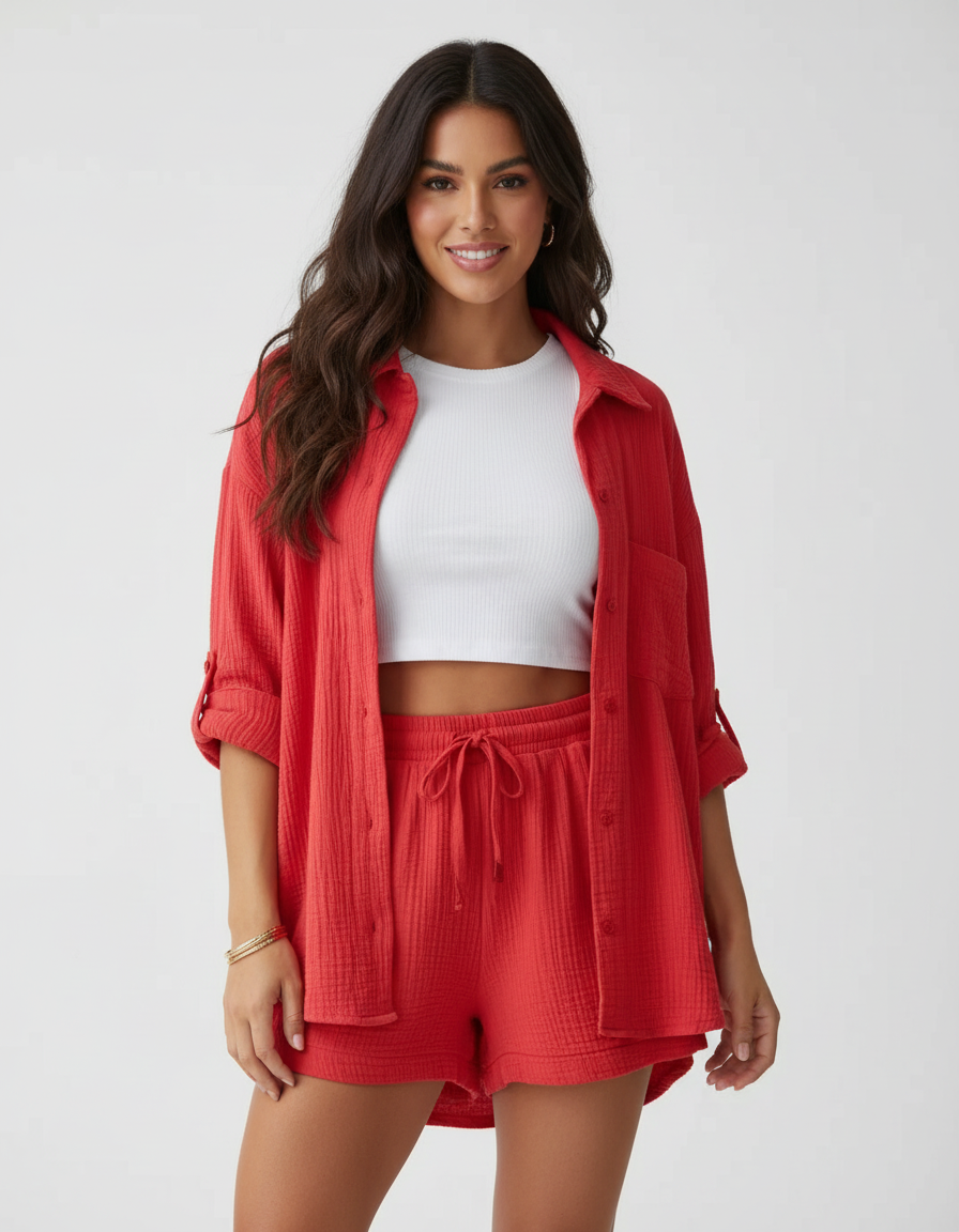 Capri | Luchtige lounge set met korte broek