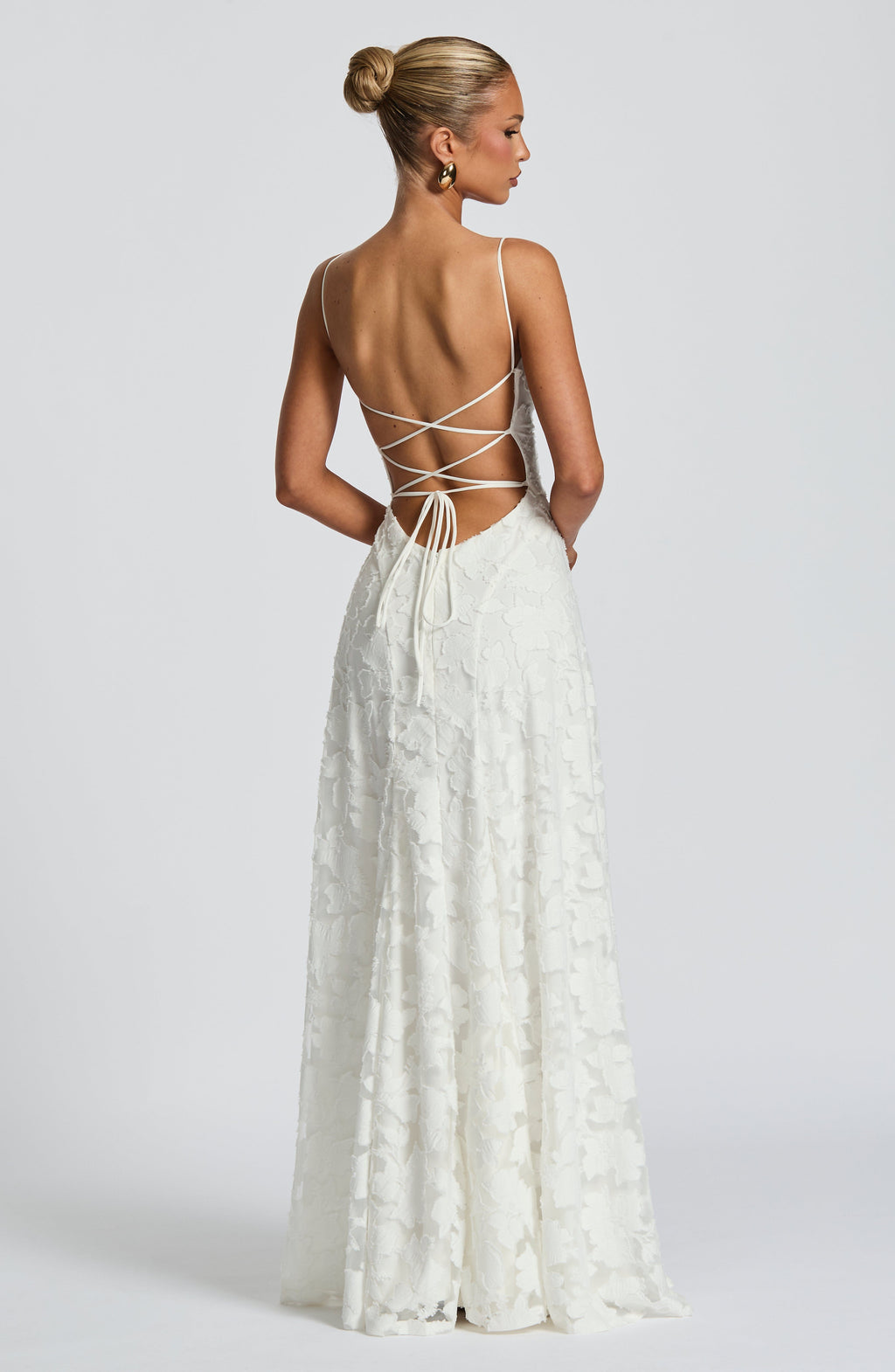 Amélie | Luxe bloemenjacquard maxi jurk