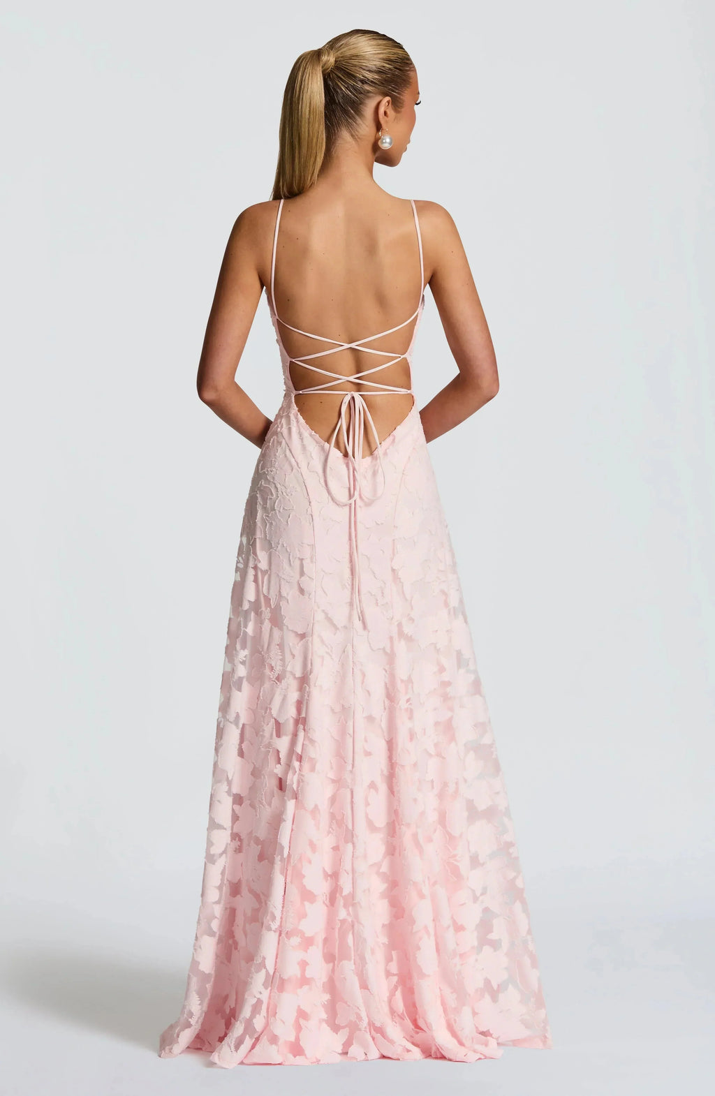 Amélie | Luxe bloemenjacquard maxi jurk