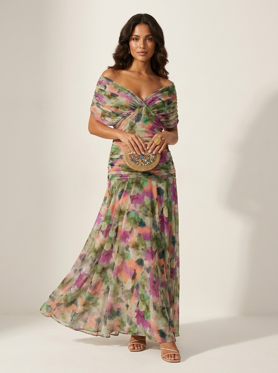 Valentina | Luxe geplooide maxi avondjurk