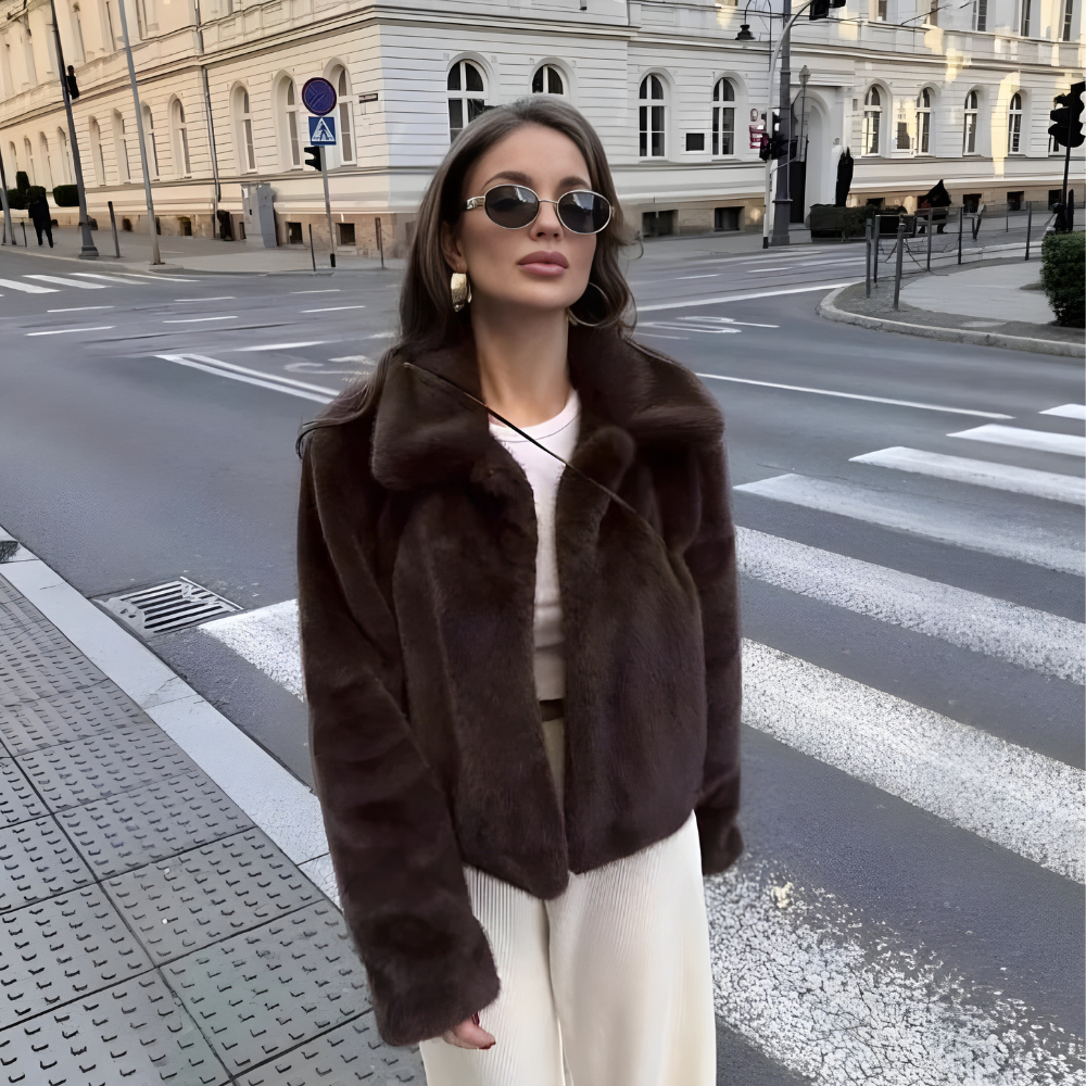 Hester | Losse Imitatiebontjas met Reversknoopjes