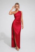 Valentina | One Shoulder Satijnen Maxi-Jurk
