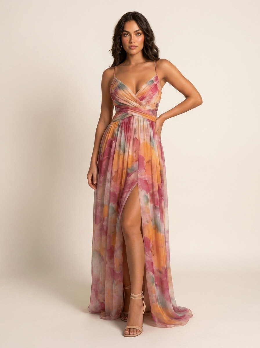Isabella | Maxi jurk met watercolor print