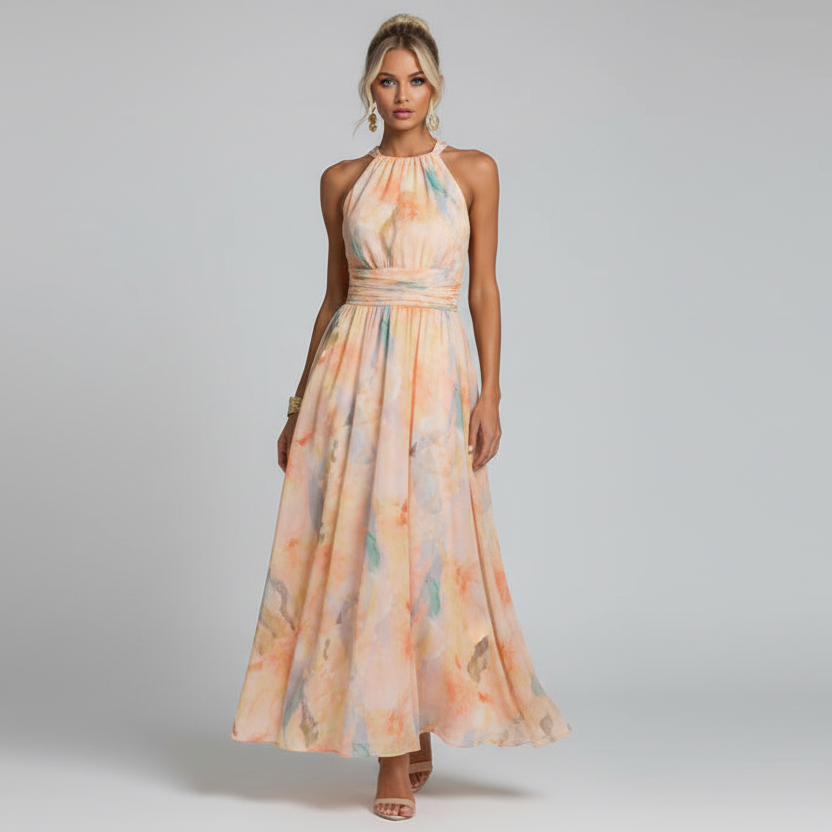 Kyra | Mouwloze midijurk