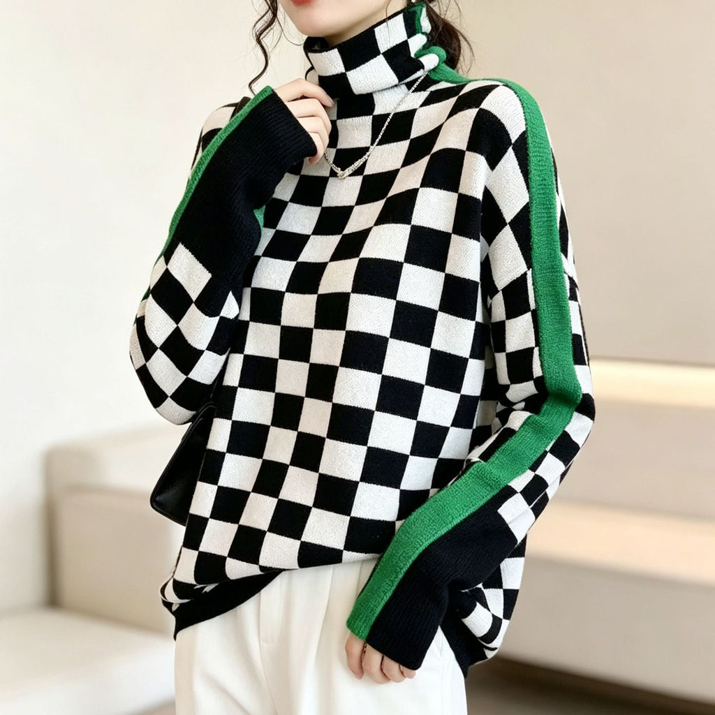 Aura | Gestreepte Pullover met Hoge Hals