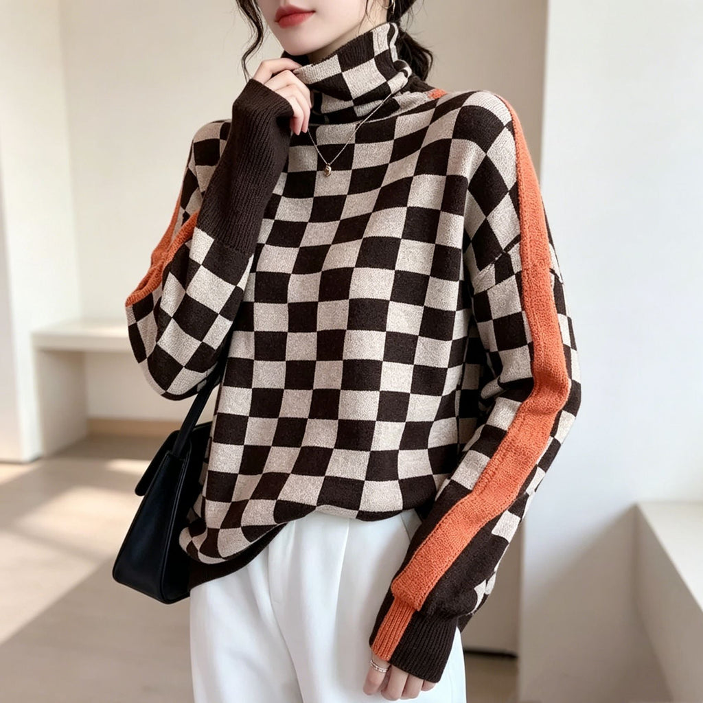 Aura | Gestreepte Pullover met Hoge Hals