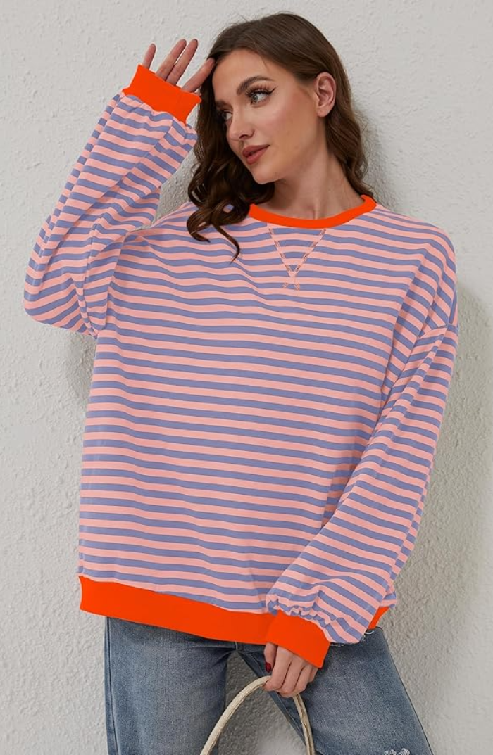Blix | Oversized Gestreept Sweatshirt