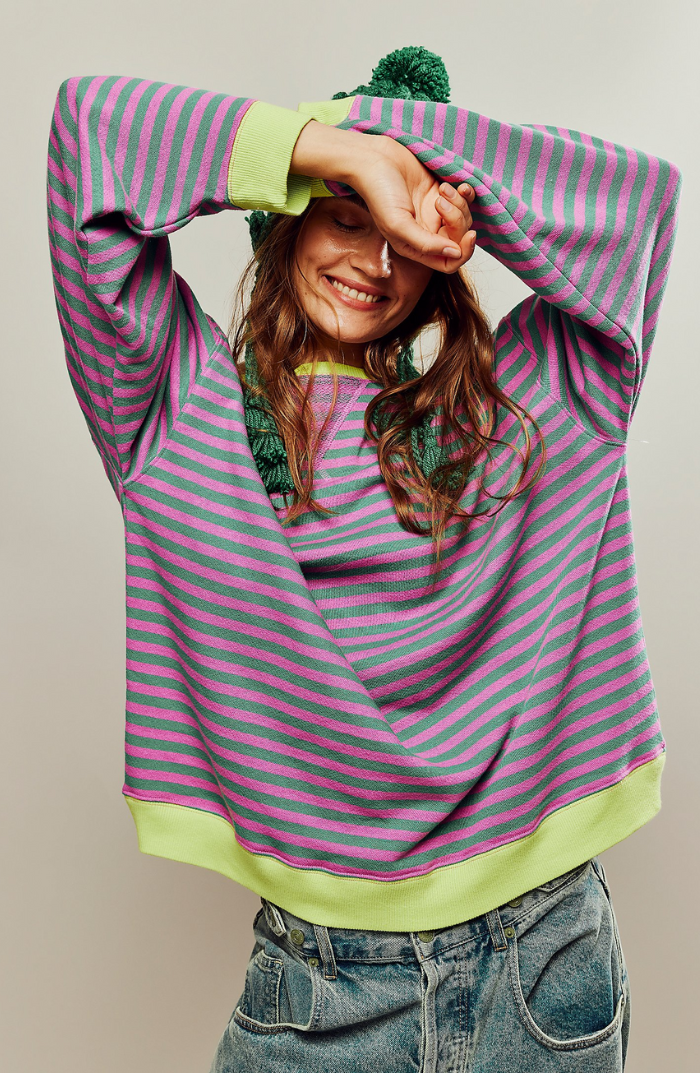 Blix | Oversized Gestreept Sweatshirt