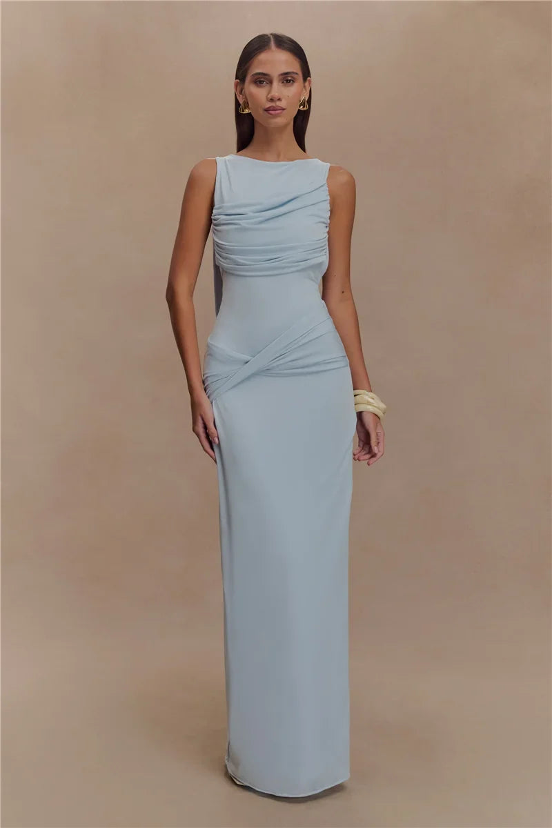 Jennifer | Rugloze Rimpel Maxi-Jurk
