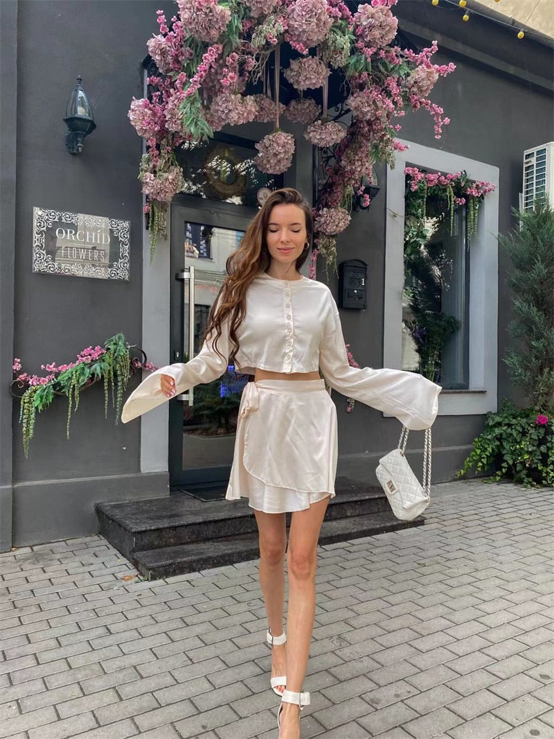 Marina | Satijnen rok set