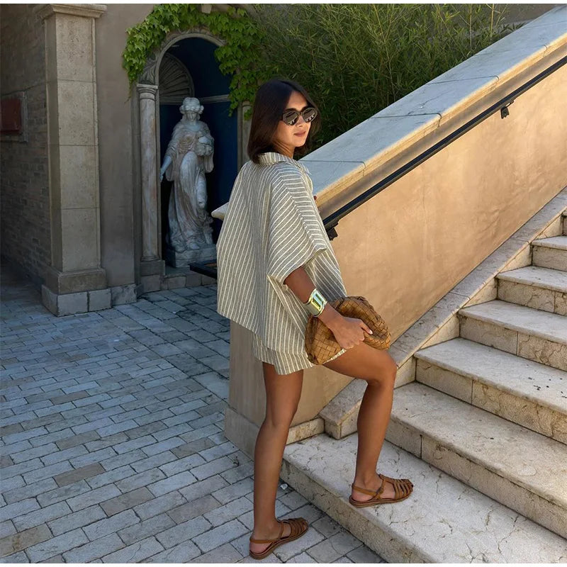 Shilo | Gestreepte Shorts Set