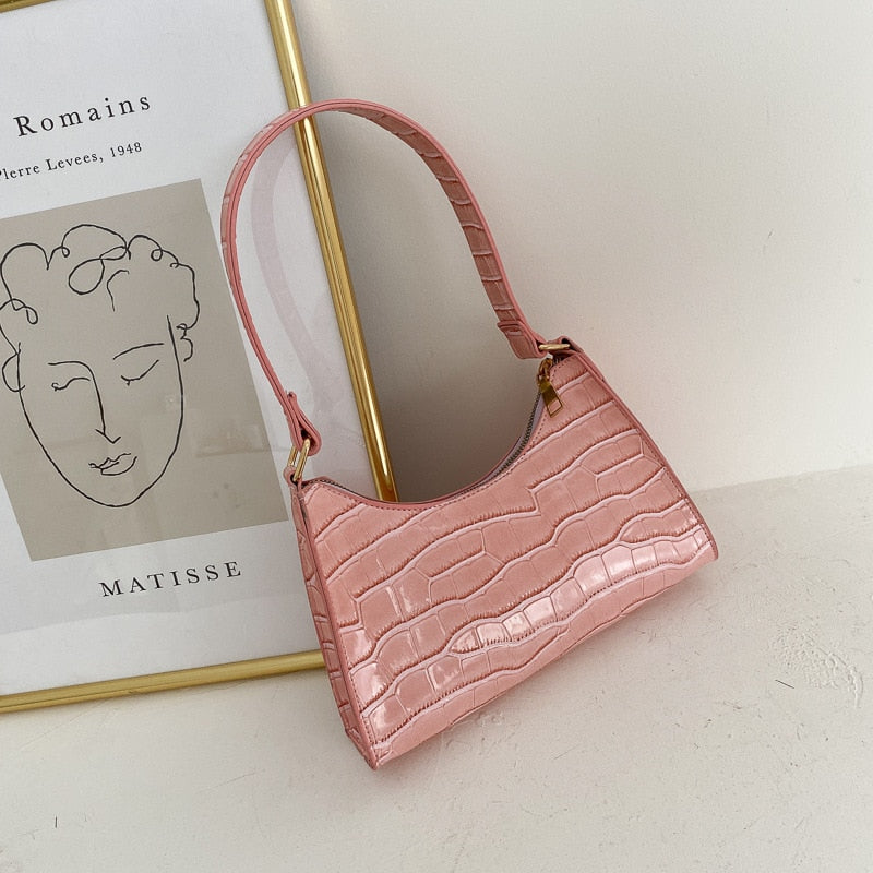 Sofie | Retro schoudertasje met crocoprint