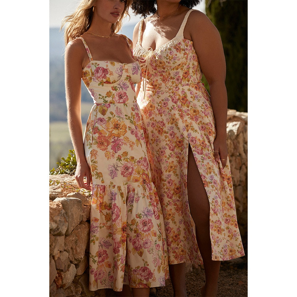Seraphine | Bloemenprint midi jurk