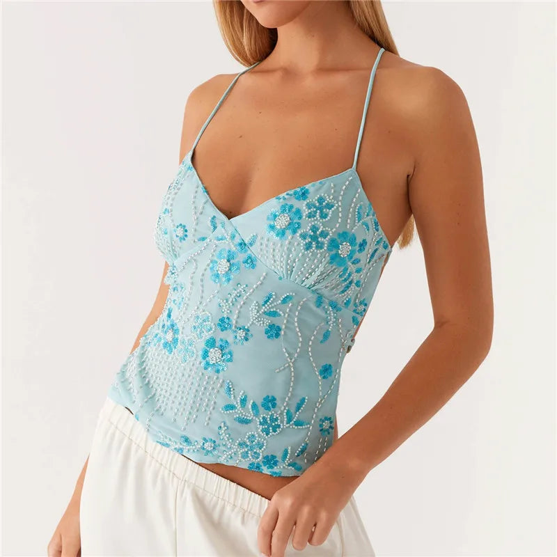 Nova | Sequin halter top