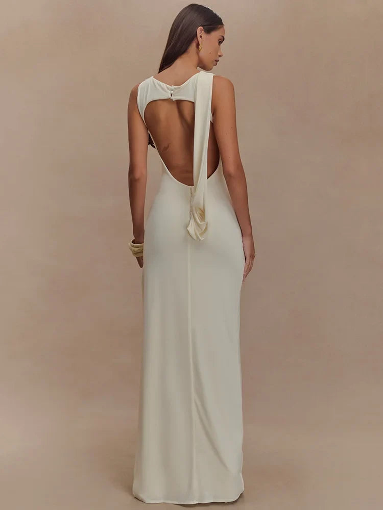 Jennifer | Rugloze Rimpel Maxi-Jurk