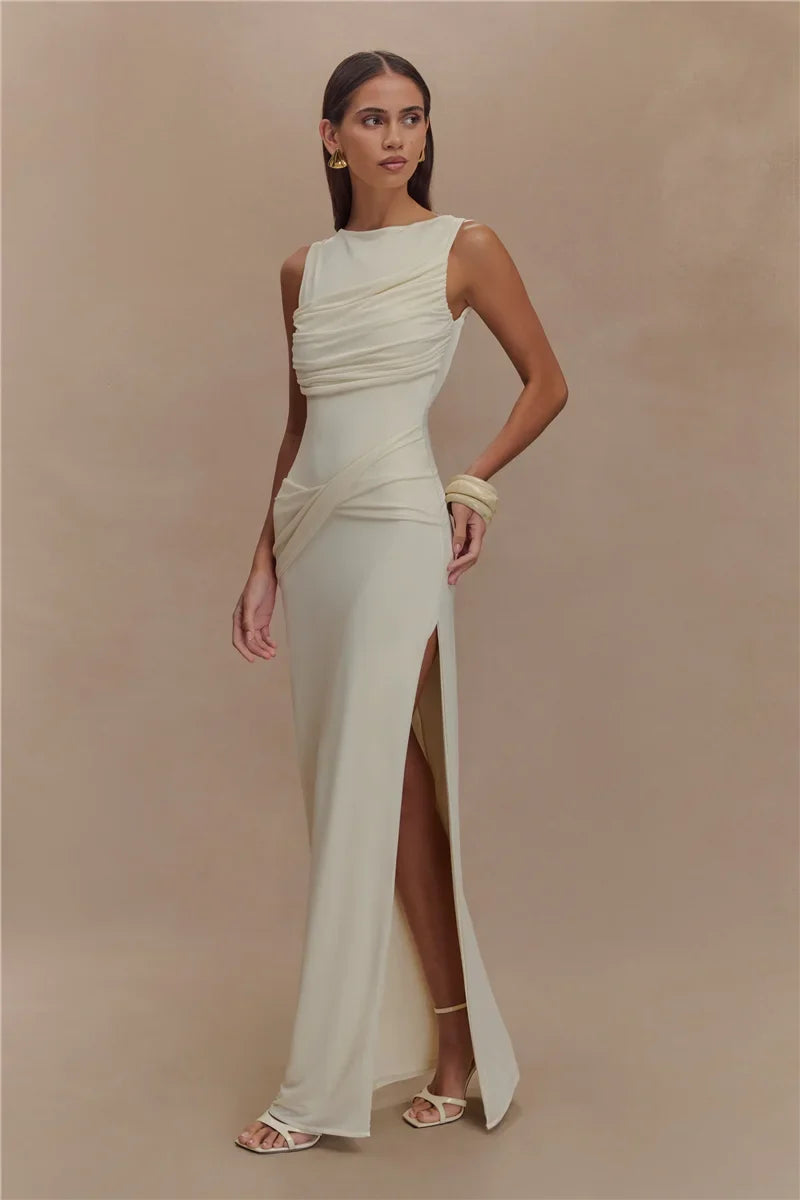 Jennifer | Rugloze Rimpel Maxi-Jurk