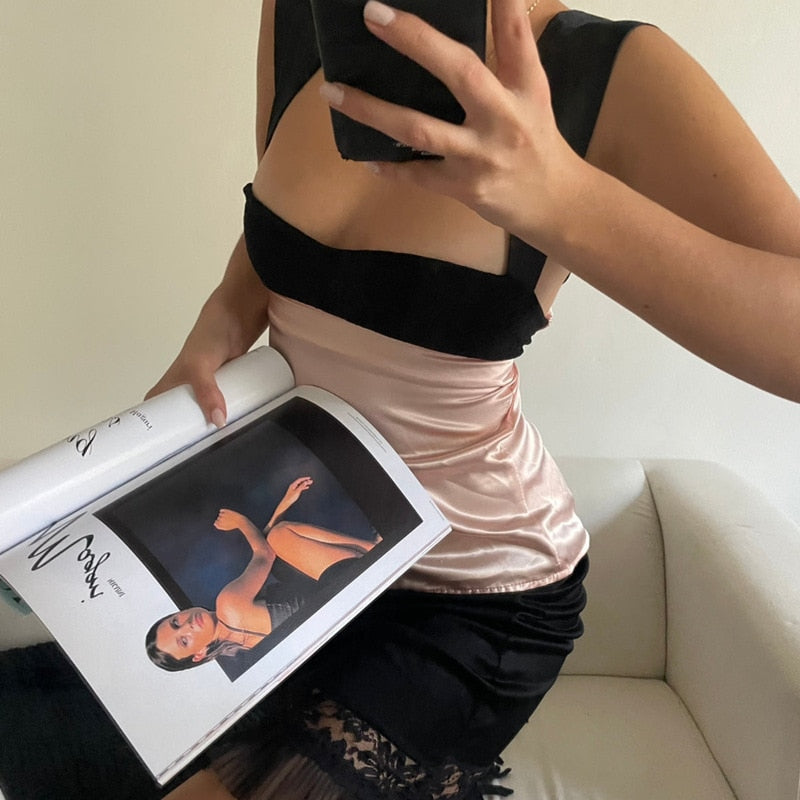 Cooper | Satijnen vest top