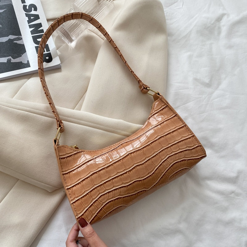 Sofie | Retro schoudertasje met crocoprint