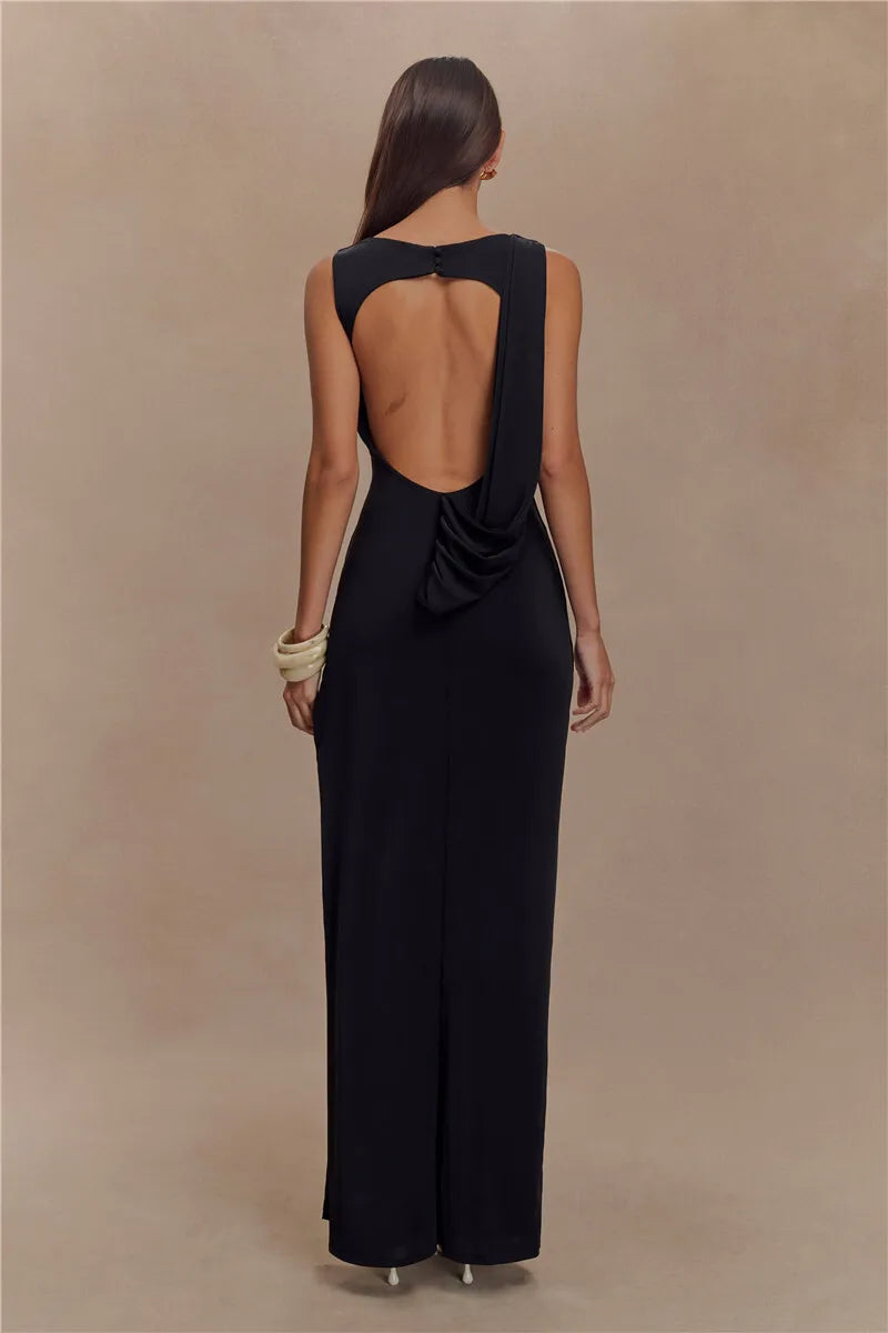 Jennifer | Rugloze Rimpel Maxi-Jurk
