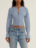 Nina | Fijngebreid vest met knoopsluiting